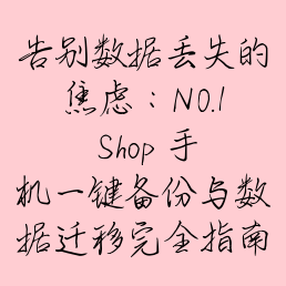 告别数据丢失的焦虑：NO.1 Shop 手机一键备份与数据迁移完全指南